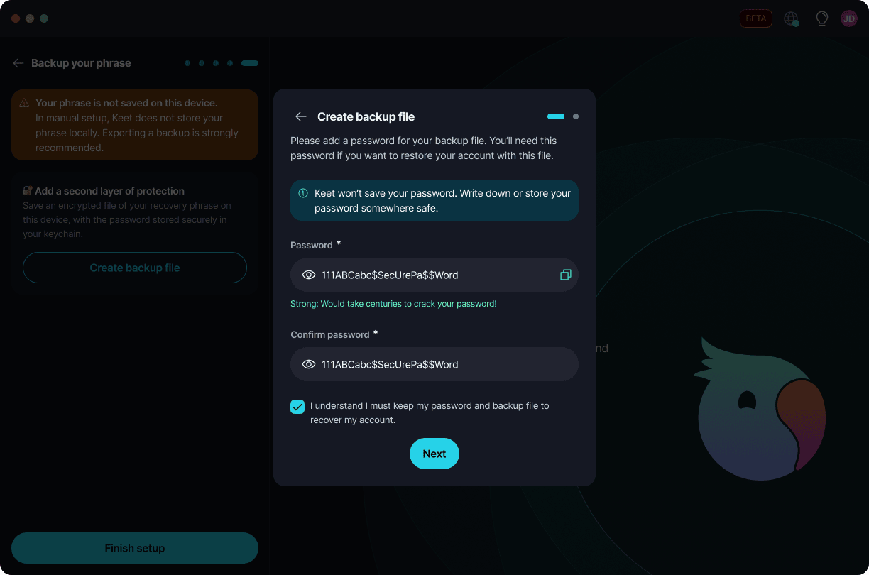 Back Up Your Profile Create a backup file.