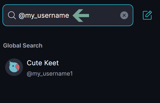 Keet Username Your username displayed in the app so others can find you.