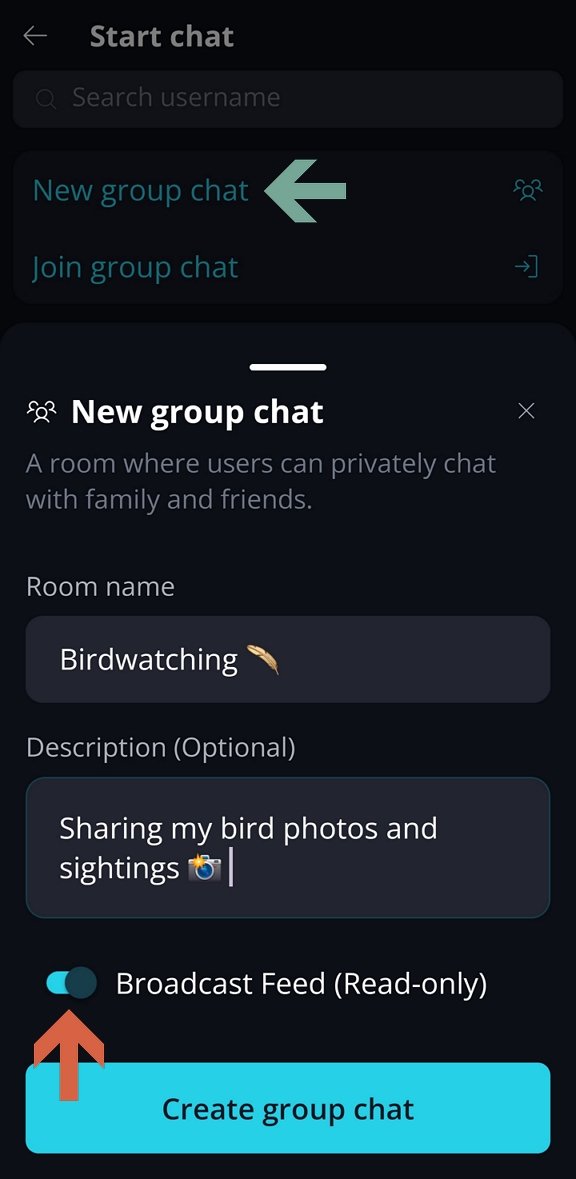 Create a Group π² Β· Mobile Keet app screenshot: Mobile.